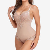 Sexy Lace V-Neck Tummy Control Backless Thong Bodysuit