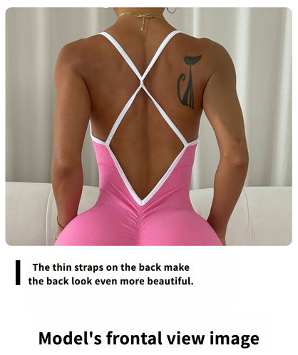 Spaghetti Strap Yoga Jumpsuit One-Piece Romper