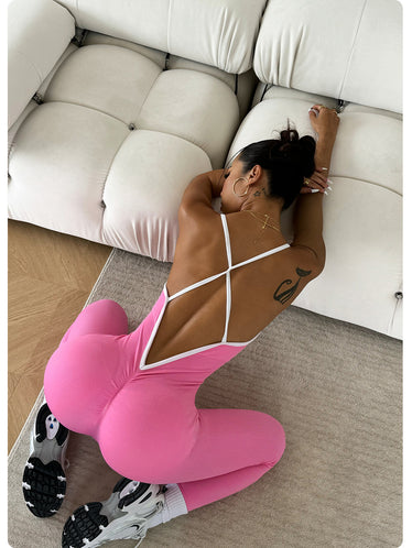 Spaghetti Strap Yoga Jumpsuit One-Piece Romper