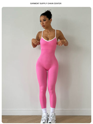 Spaghetti Strap Yoga Jumpsuit One-Piece Romper