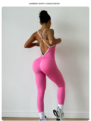 Spaghetti Strap Yoga Jumpsuit One-Piece Romper