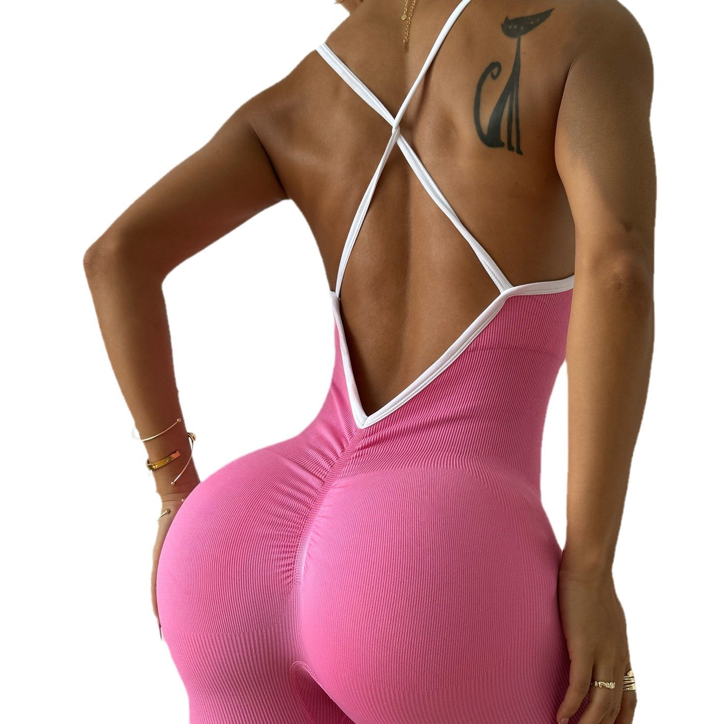 Spaghetti Strap Yoga Jumpsuit One-Piece Romper